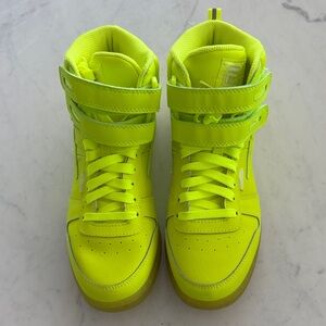 Fila Neon Yellow High-Top Sneakers